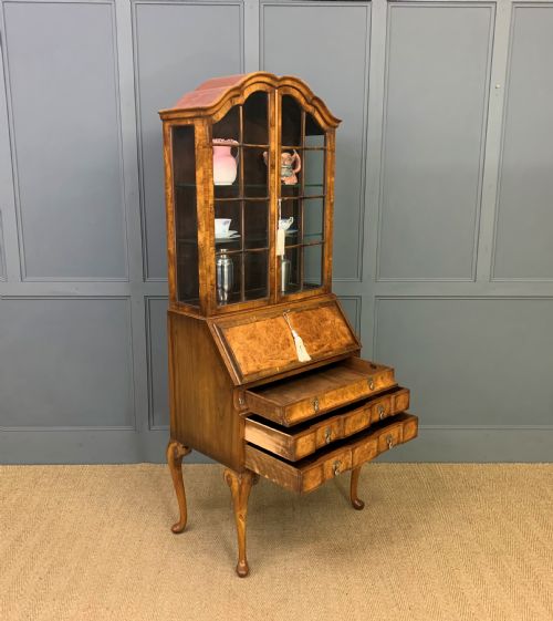 fig 4. Burr Walnut Bureau Cabinet by Maple and Co.