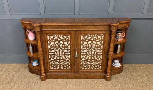 Victorian Burr Walnut Side Cabinet