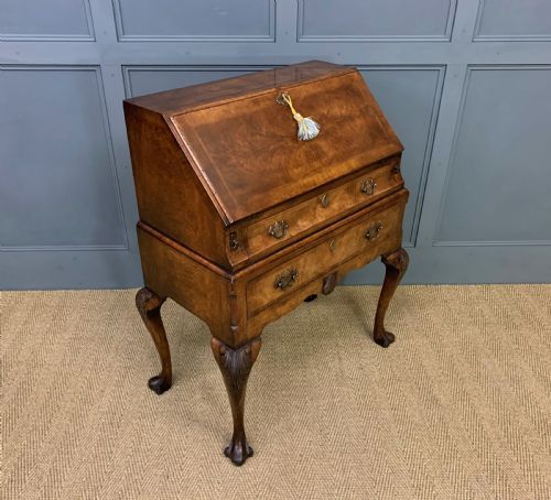 Queen Anne Style Burr Walnut Bureau