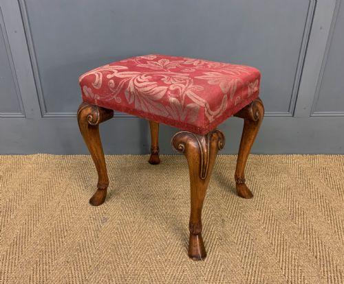 Queen Anne Style Walnut Stool