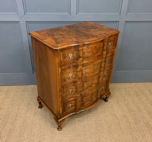 Serpentine Fronted Burr Walnut Chest of Drawers