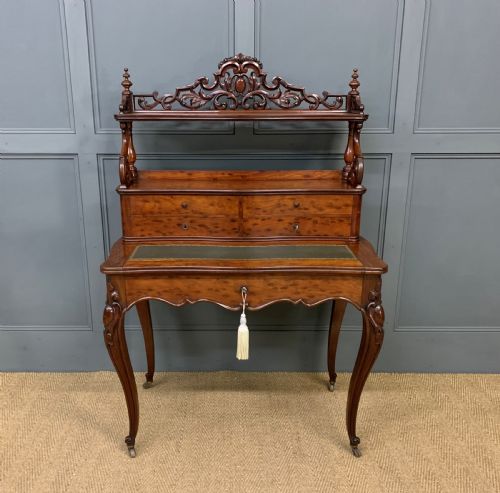 19th Century Plum Pudding Mahogany Bonheur Du Jour