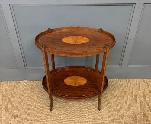 Edwardian Inlaid Mahogany 2 Tier Table