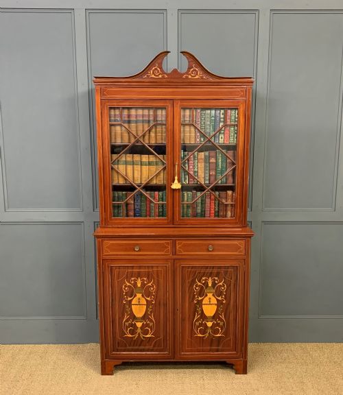 Edwardian Inlaid Mahogany Bookcase