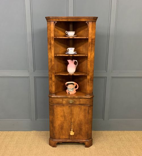 Burr Walnut Corner Cabinet