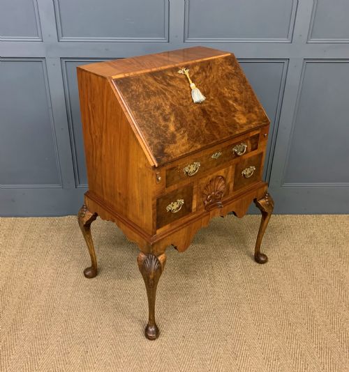 Queen Anne Style Burr Walnut Bureau