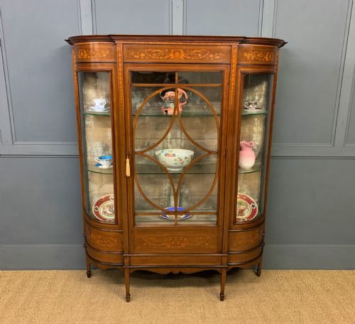 Maple and Co Inlaid Mahogany Display Cabinet