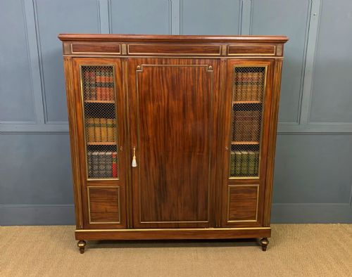 French Mahogany Brass Inlaid Bookcase