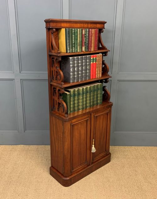 Victorian Mahogany Waterfall Bookcase