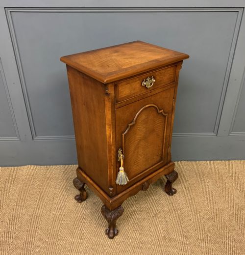 Burr Walnut Bedside Cupboard