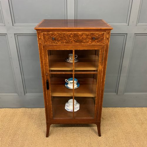 Inlaid Mahogany and Amboyna Display Cabinet