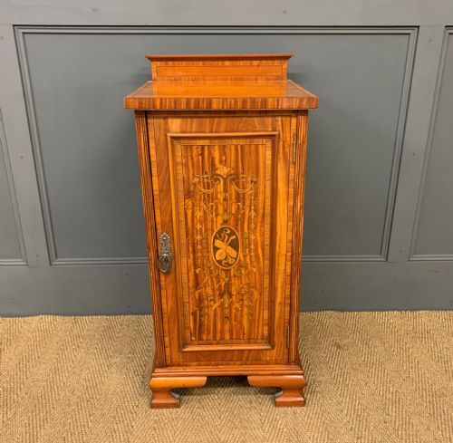 Inlaid Satinwood Bedside Cupboard