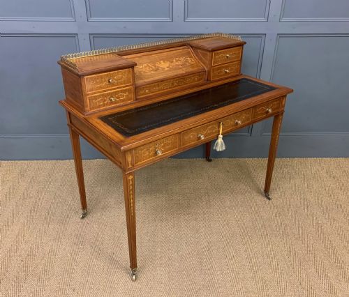 Inlaid Mahogany Writing Desk by Edwards and Roberts