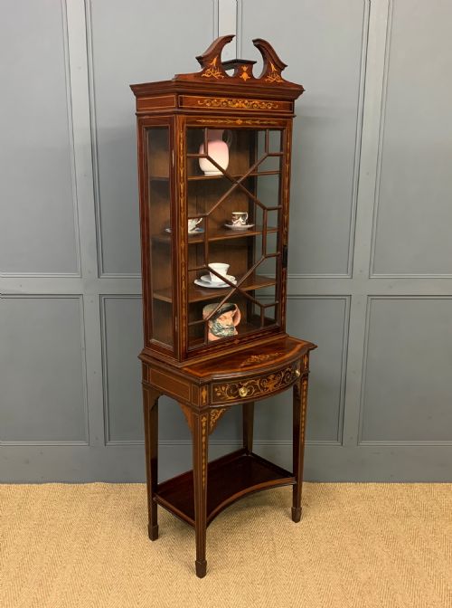 Edwardian Inlaid Mahogany Display Cabinet