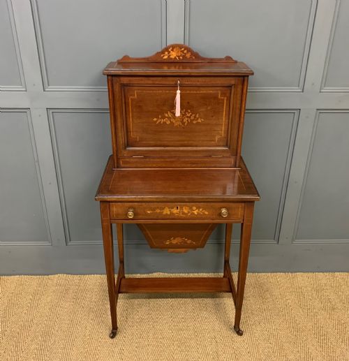 Edwardian Inlaid Mahogany Bonheur Du Jour