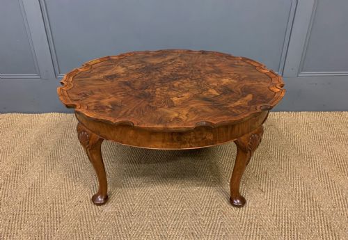 Round Burr Walnut Coffee Table
