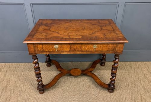 William and Mary Style Burr Walnut Table