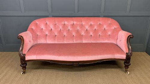 Large Victorian Carved Rosewood Settee