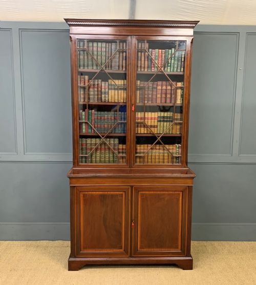 Edwardian Inlaid Mahogany Bookcase