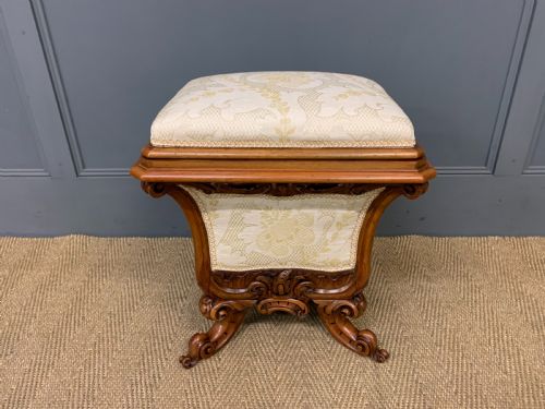 Victorian Walnut Stool/work-box