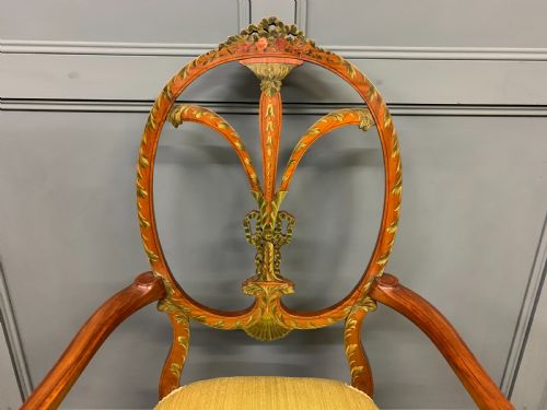 fig 1. Painted Satinwood Armchair by Jas Shoolbred