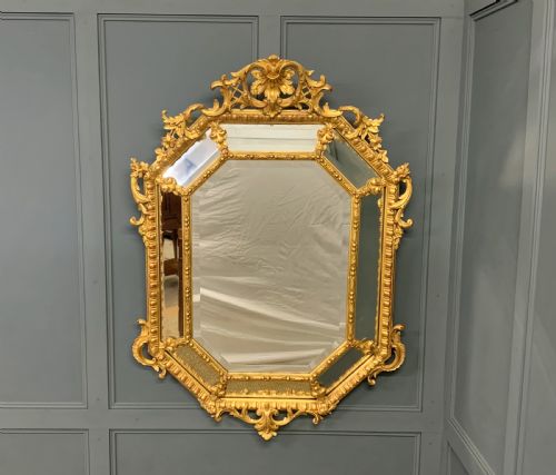 19th Century French Gilt Cushion Mirror