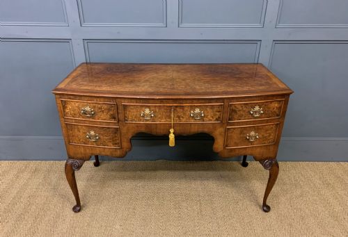Bow Fronted Burr Walnut Table