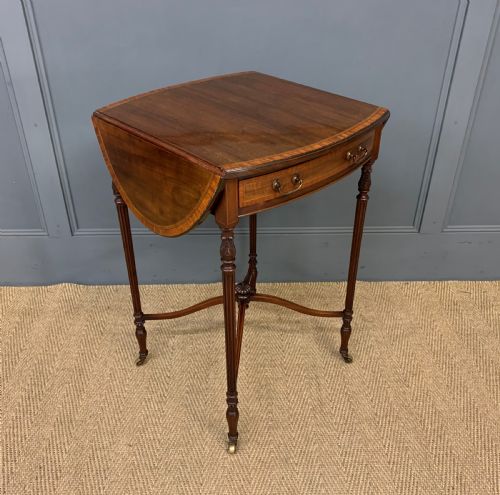 Inlaid Mahogany Flap Table
