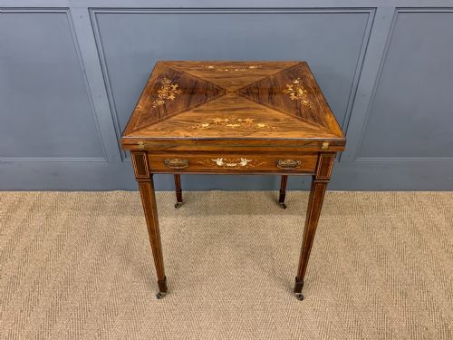 Inlaid Rosewood Envelope Games Table
