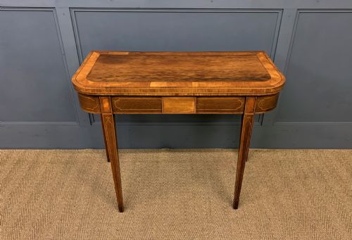 Georgian Inlaid Rosewood and Satinwood Card Table