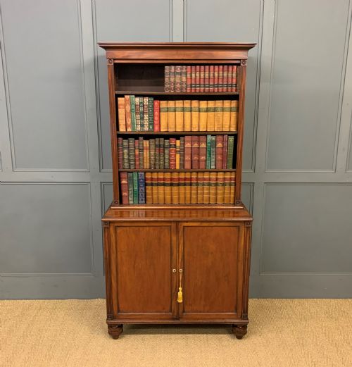 Georgian Mahogany Open Bookcase Cabinet