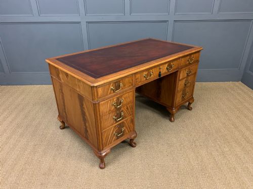 Flame Mahogany Pedestal Desk