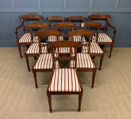 Set of 10 William IV Mahogany Dining Chairs
