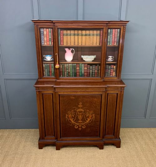 Jas Shoolbred Inlaid Mahogany Bookcase/cabinet