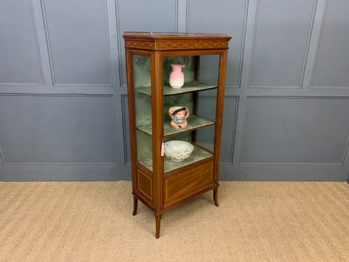 Inlaid Mahogany Display Cabinet by Jas Shoolbred