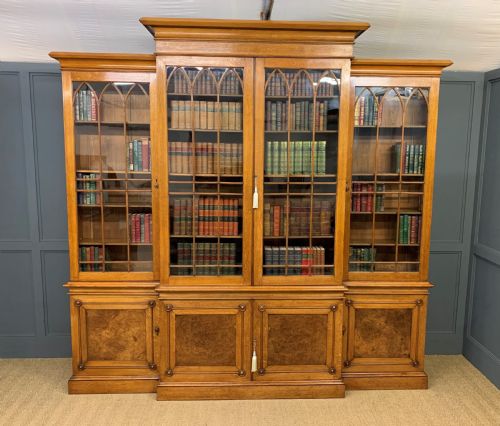 Large Victorian Golden Oak Country House Bookcase