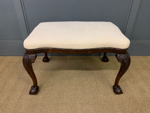 Large Mahogany Chippendale Style Stool