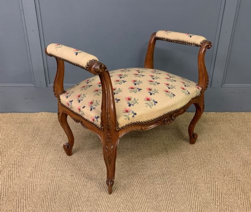 French Walnut Stool / Bench