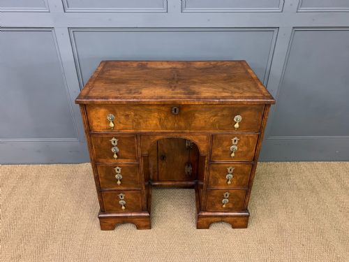 18th Century Burr Walnut Knee Hole Desk