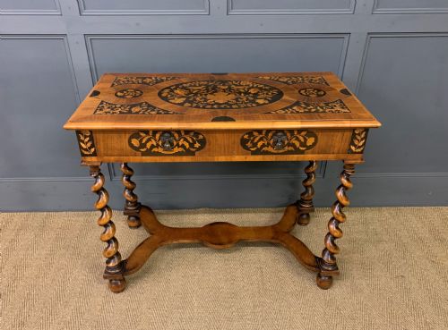 William and Mary Style Floral Marquetry Table