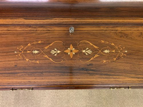 fig 4. Victorian Inlaid Rosewood Cylinder Top Desk by Jas Shoolbred