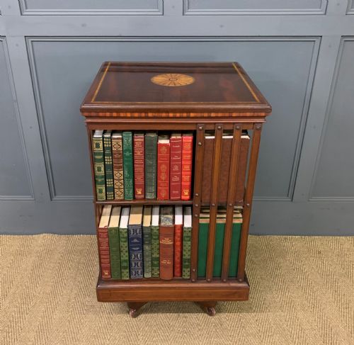 Inlaid Mahogany Revolving Bookcase