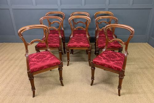 Set of 8 Victorian Mahogany Dining Chairs by Johnstone & Jeanes