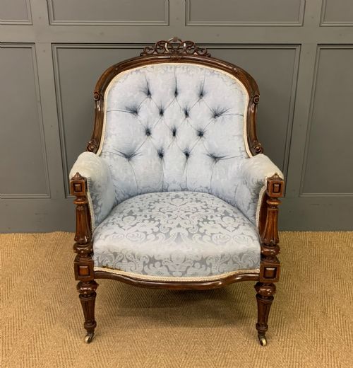 Victorian Walnut Upholstered Armchair