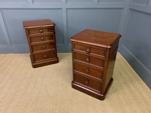 Pair of Large Victorian Mahogany Bedside Chests