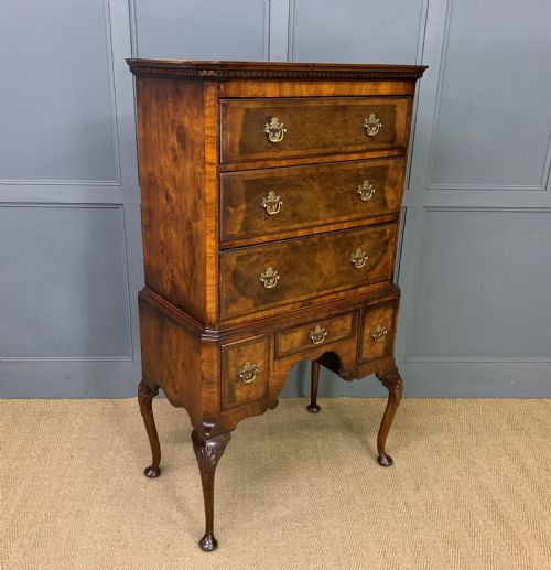 Burr Walnut Chest on Stand or Tallboy