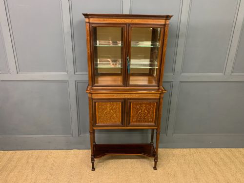 fig 1. Edwards and Roberts Inlaid Mahogany Display Cabinet