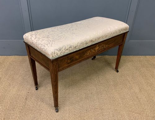 Inlaid Rosewood Duet Stool