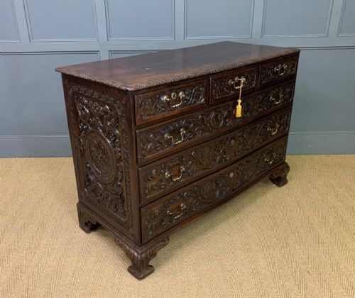 Large 18th Century Carved Walnut Commode