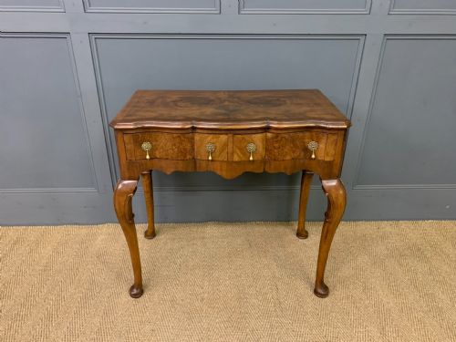 Burr Walnut 2 Drawer Side Table
